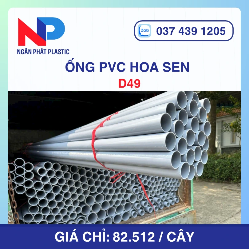 Ống Nhựa PVC D49 Hoa Sen